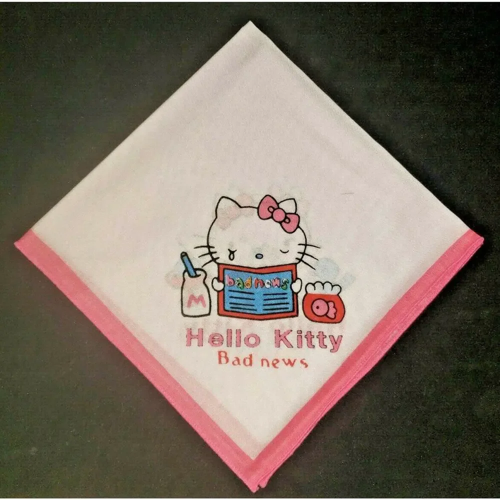 Vintage Hello Kitty Handkerchief New‎ Old Stock Pink